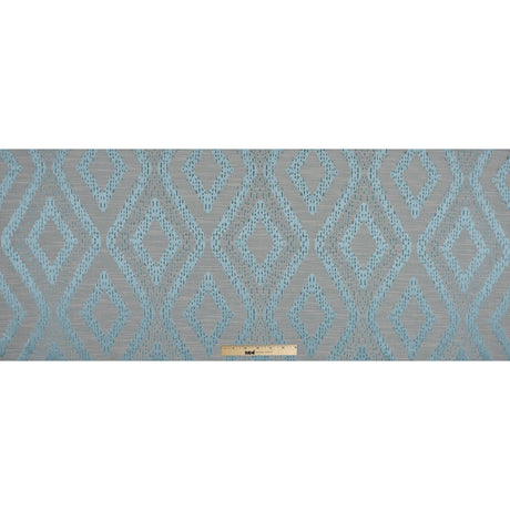 Azure Diamond Woven Cotton and Polyester Blend