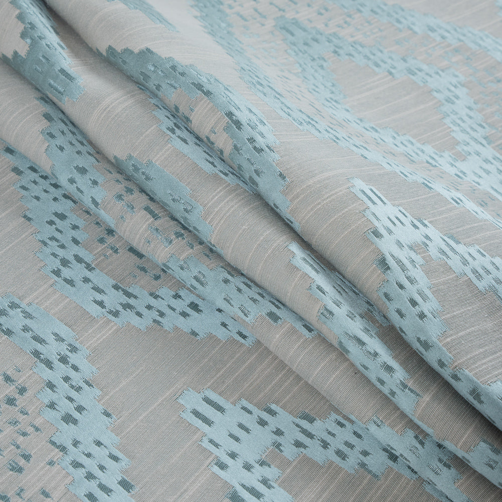 Azure Diamond Woven Cotton and Polyester Blend