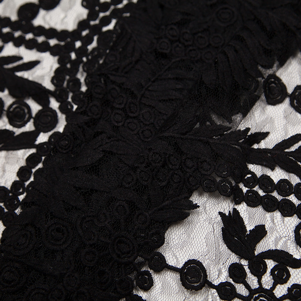 Black Floral Nylon Lace