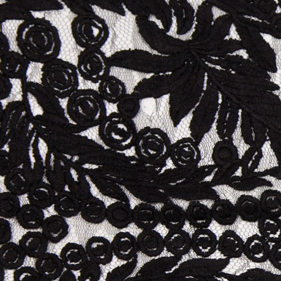 Black Floral Nylon Lace