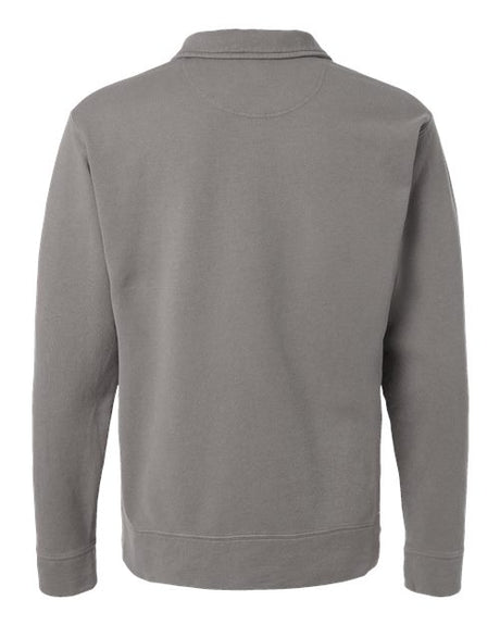 Unisex Garment-Dyed Polo Collar Sweatshirt