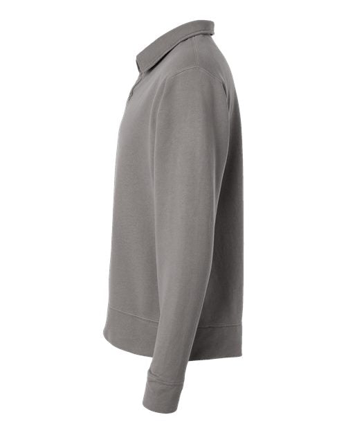Unisex Garment-Dyed Polo Collar Sweatshirt