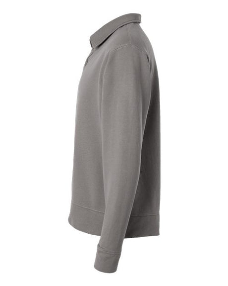 Unisex Garment-Dyed Polo Collar Sweatshirt
