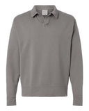 Unisex Garment-Dyed Polo Collar Sweatshirt