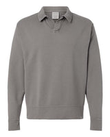 Unisex Garment-Dyed Polo Collar Sweatshirt