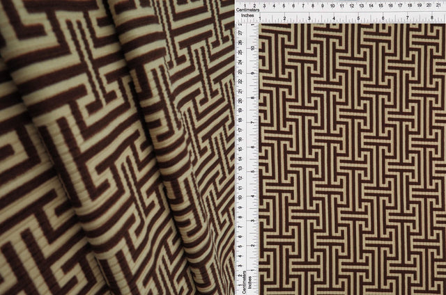 Rib Geometric Greek Print Knit Fabric