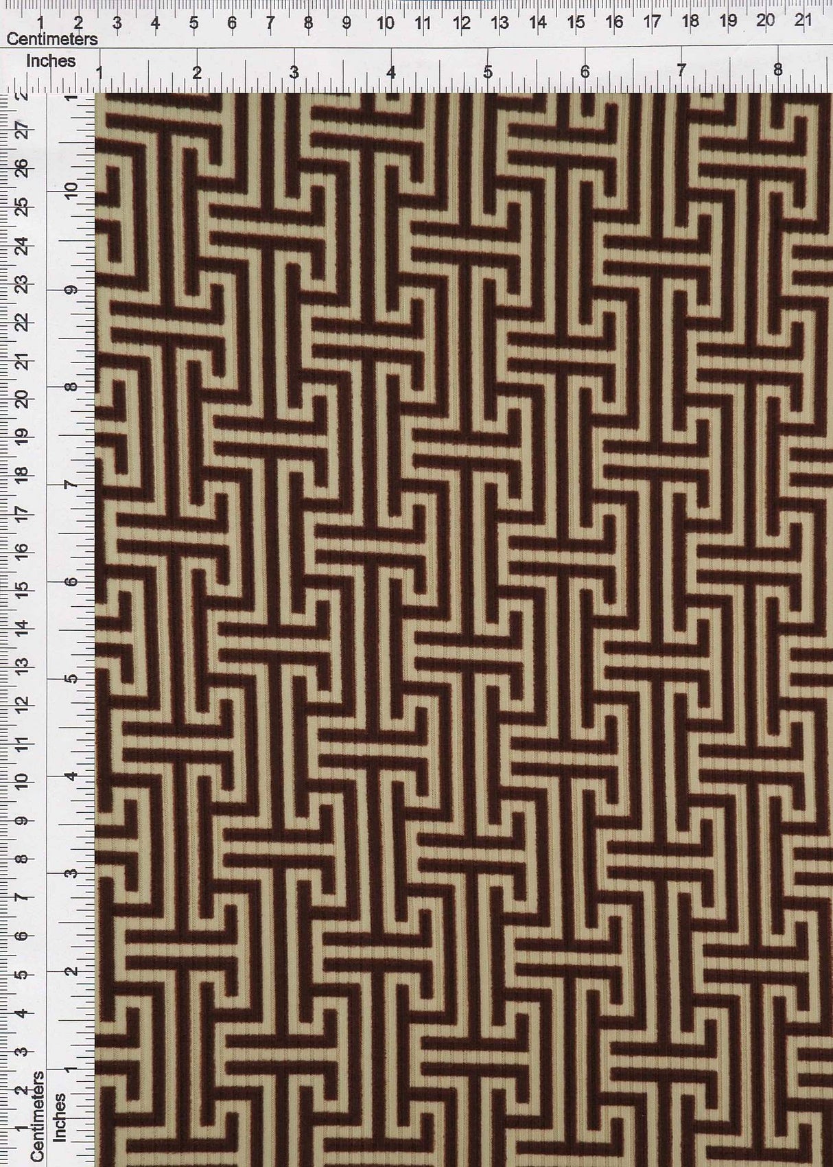 Rib Geometric Greek Print Knit Fabric