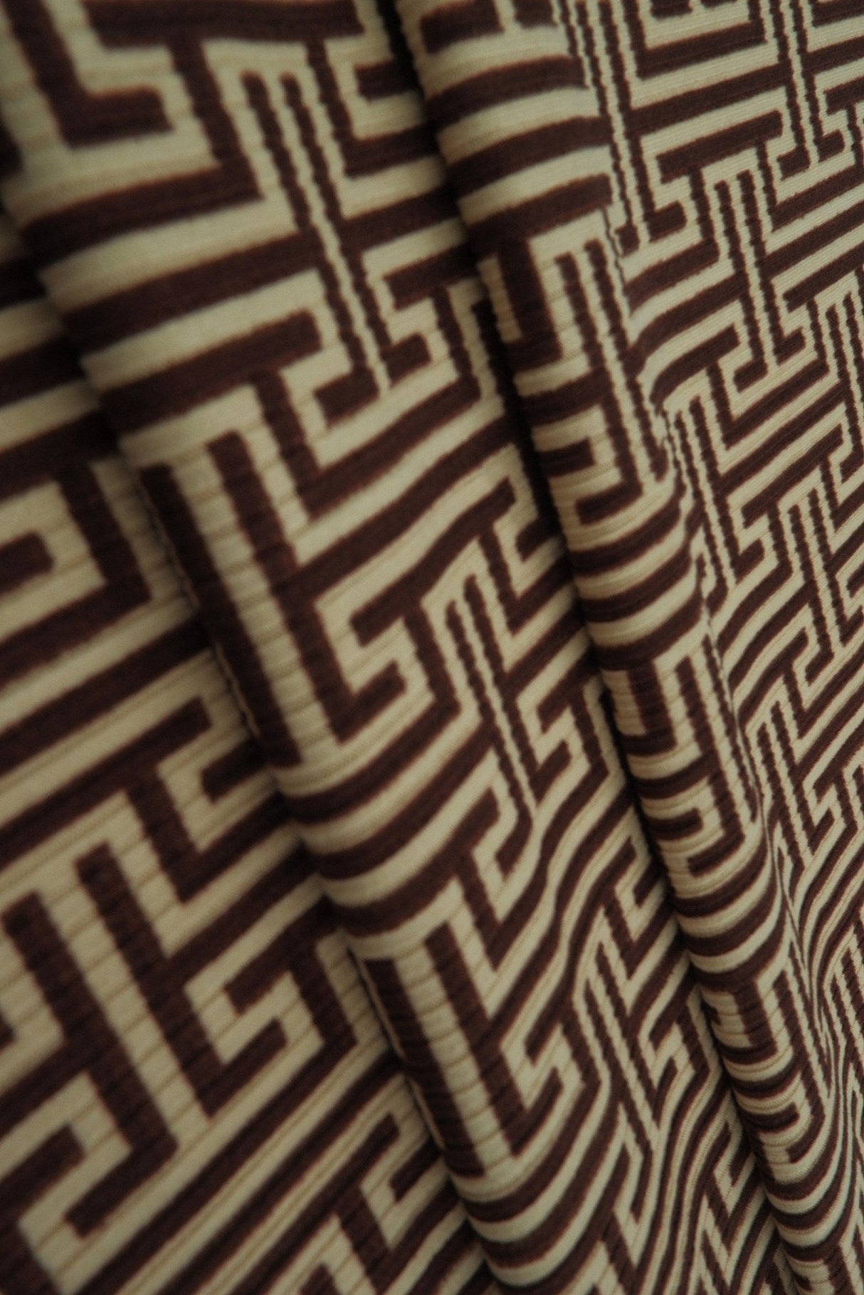 Rib Geometric Greek Print Knit Fabric