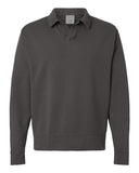 Unisex Garment-Dyed Polo Collar Sweatshirt