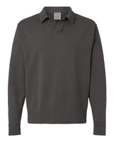 Unisex Garment-Dyed Polo Collar Sweatshirt