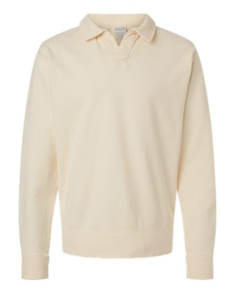Unisex Garment-Dyed Polo Collar Sweatshirt