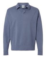 Garment-Dyed Polo Collar Sweatshirt