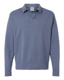 Unisex Garment-Dyed Polo Collar Sweatshirt