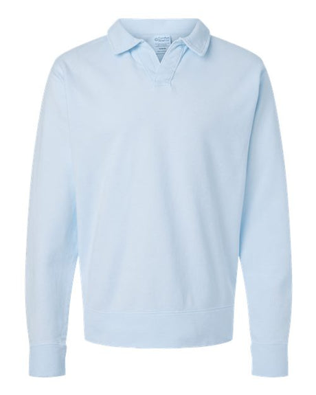 Unisex Garment-Dyed Polo Collar Sweatshirt