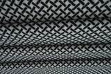 4x2 Yummy Rib Retro Geometric Fabric, Stretch Knit Windowpane Print 58/60" Wide