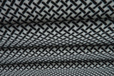 Ribbed Geometric Stretch Knit Fabric