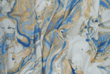 Rib Knit Marble Tie-Dye Print Fabric