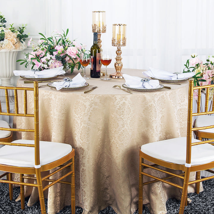 Elegant Round Marquis Damask Table Cover