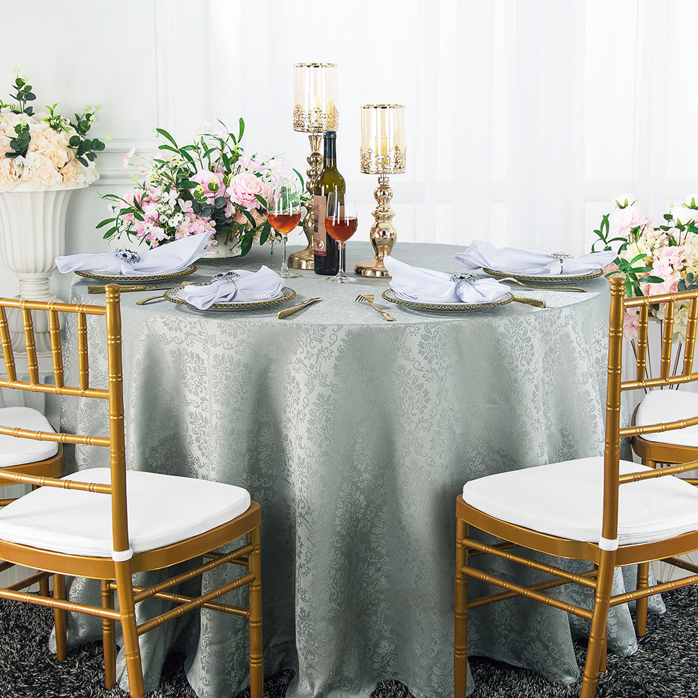 Classic Marquis Damask Round Jacquard Tablecloth