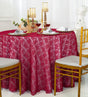 Round Lace Table Overlay 108" Apple Red