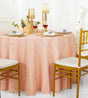 Round Lace Table Overlay 108" Apricot/Peach