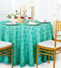 Round Lace Table Overlay 108" Tiff Blue/Aqua Blue