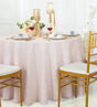 Round Lace Table Overlay 108" Blush Pink