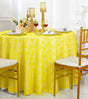 Round Lace Table Overlay 108" Canary Yellow