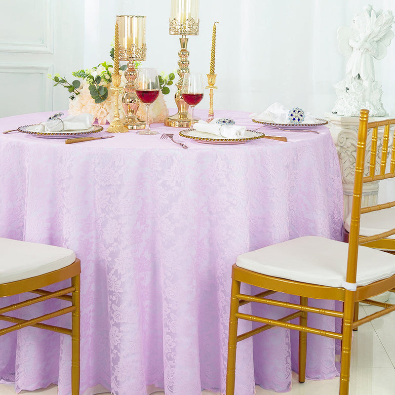 Round Lace Table Overlay Lavender 108