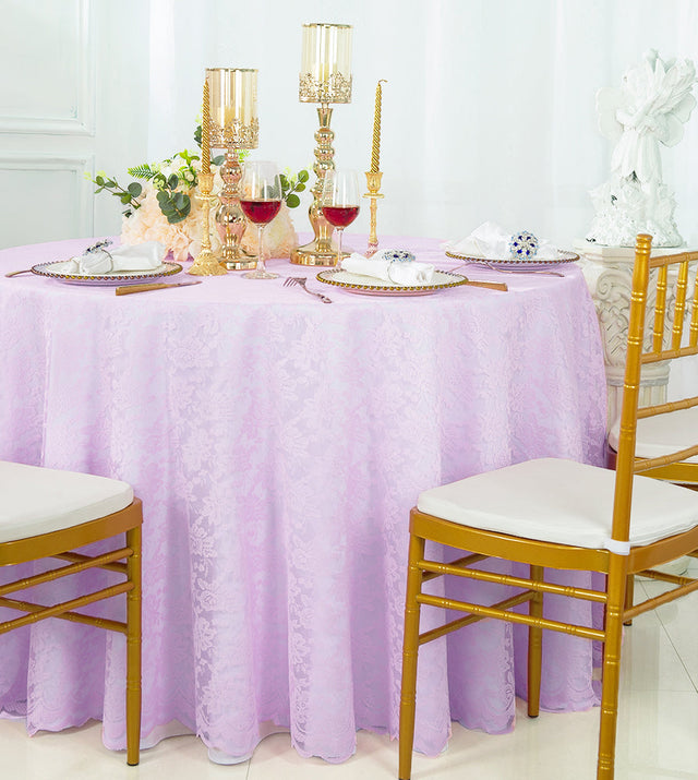 Round Lace Table Overlay Lavender 108