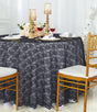 Round Lace Table Overlay 108" Pewter/Charcoal