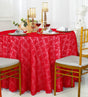 Round Lace Table Overlay 108" Red