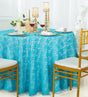 Round Lace Table Overlay 108" Turquoise