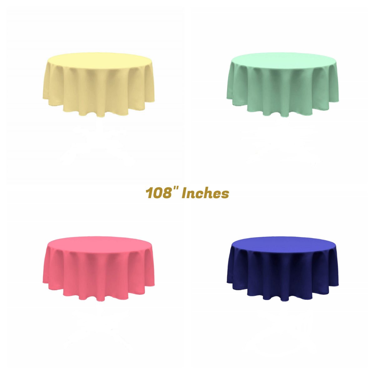 Poly Poplin Fabric - Seamless Round Tablecloth, 108" Diameter (1 Piece)