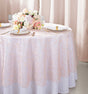 Round Organza Table Overlay 108" Blush Pink