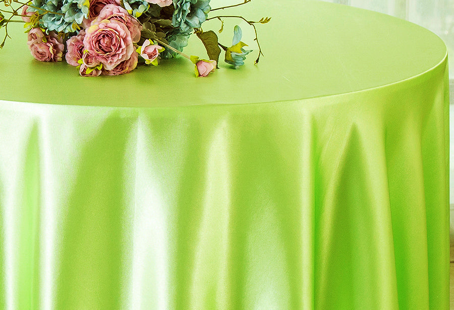 Round Satin Tablecloth 108" Key Lime