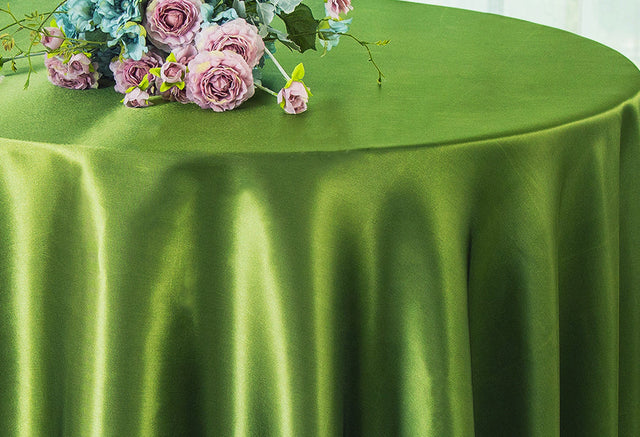 Round Satin Tablecloth 90" Moss Green