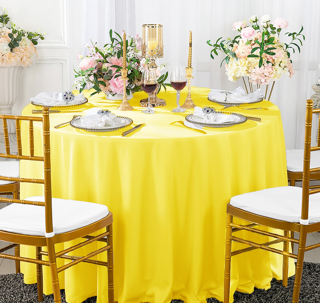 Round Scuba Tablecloth 108" Canary Yellow