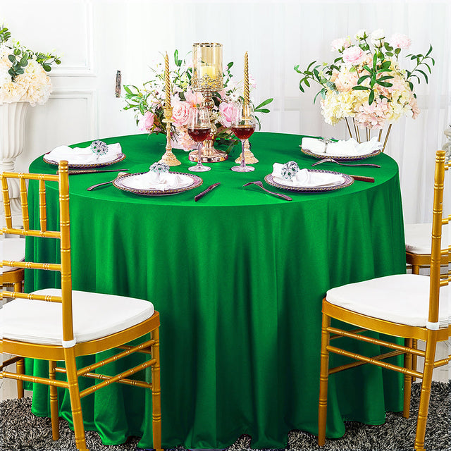 Round Scuba Tablecloth 108" Emerald Green