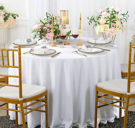 Seamless Round Scuba Wrinkle-Free Tablecloth 240 GSM