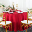 Round Jacquard Polyester Tablecloth 108" Apple Red