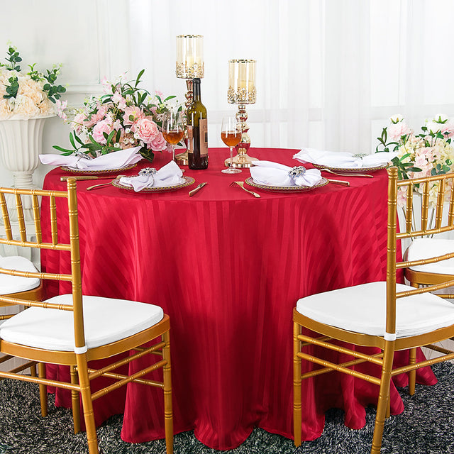 Round Jacquard Polyester Tablecloth 108" Apple Red