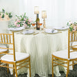 Round Jacquard Polyester Tablecloth 108 Inch Ivory