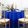 Round Polyester Tablecloth 108" Versailles Chopin Damask Royal Blue