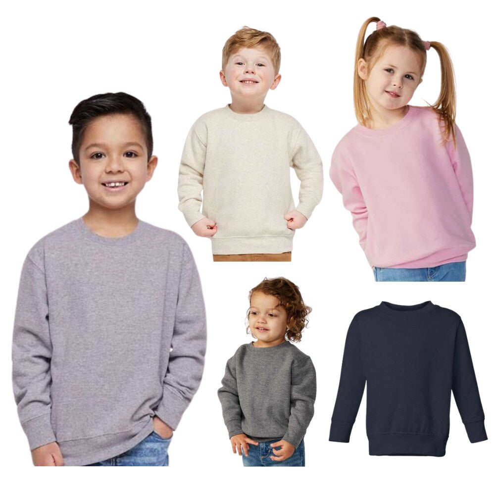 RADYAN® Toddler Fleece Crewneck Long Sleeve Sweatshirt - 3317