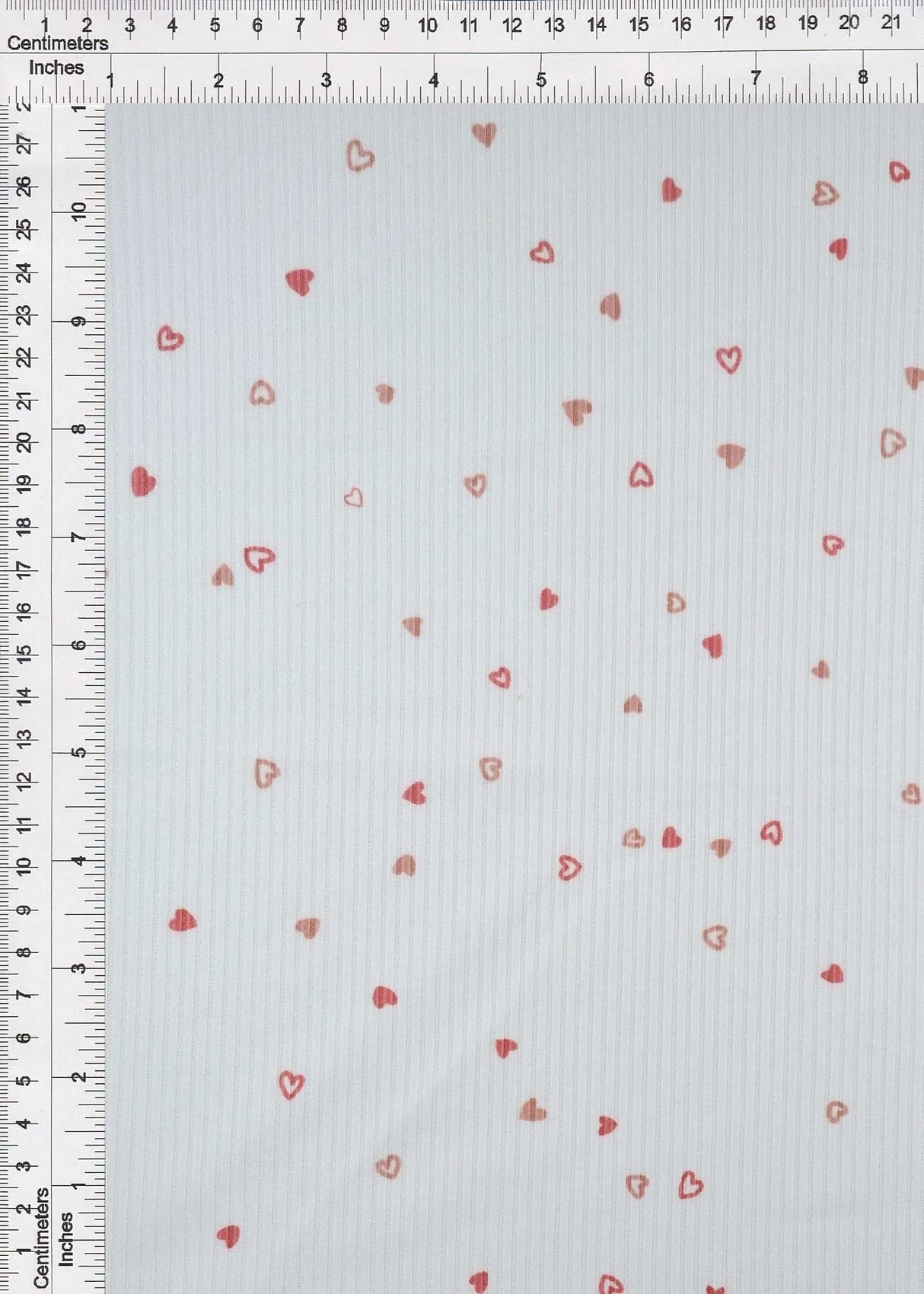 1 Yard Yummy Rib Knit Small Heart Print Fabric 58/60 Inch Wide Soft Stretch Ribbing for Cute Apparel & Crafts