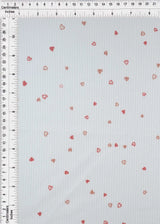 1 Yard Yummy Rib Knit Small Heart Print Fabric 58/60 Inch Wide Soft Stretch Ribbing for Cute Apparel & Crafts