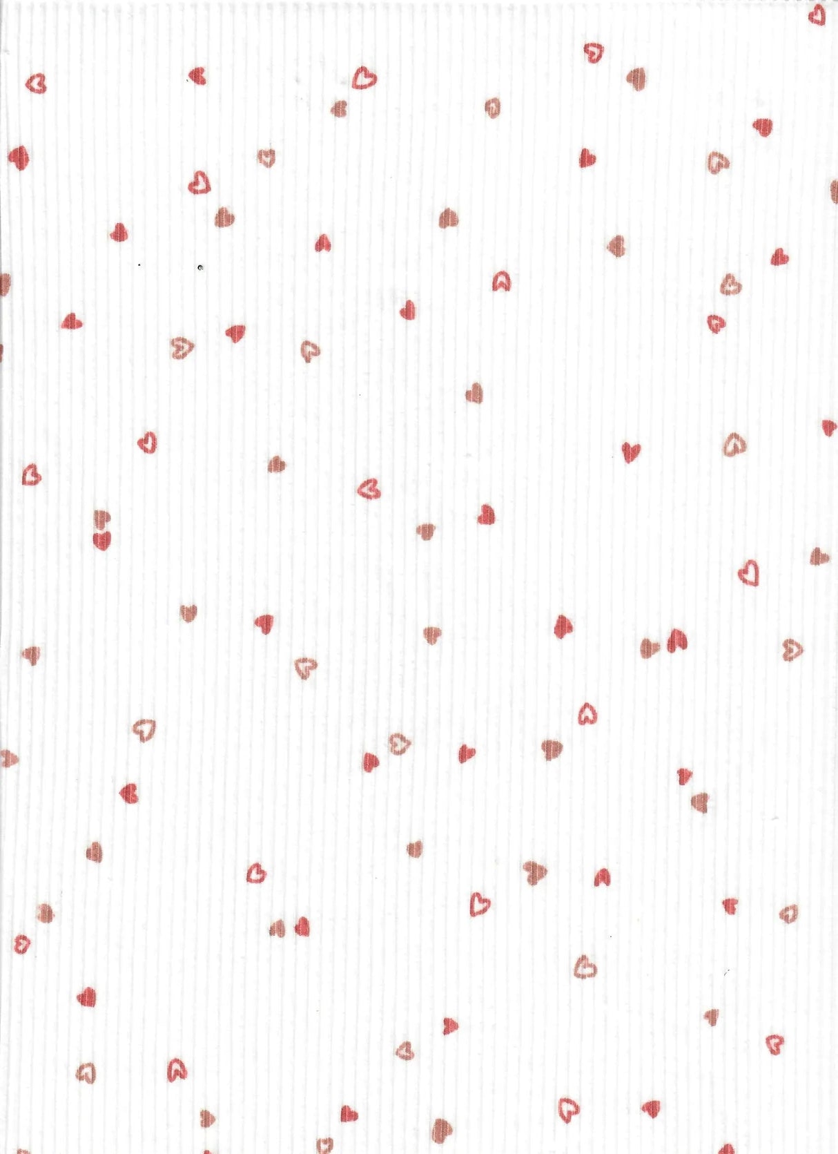 1 Yard Yummy Rib Knit Small Heart Print Fabric 58/60 Inch Wide Soft Stretch Ribbing for Cute Apparel & Crafts