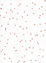 1 Yard Yummy Rib Knit Small Heart Print Fabric 58/60 Inch Wide Soft Stretch Ribbing for Cute Apparel & Crafts