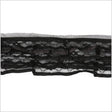 3.5" Black Pleated Lace with Satin Edge